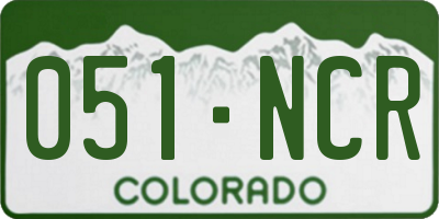 CO license plate 051NCR
