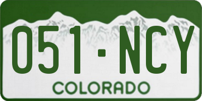 CO license plate 051NCY