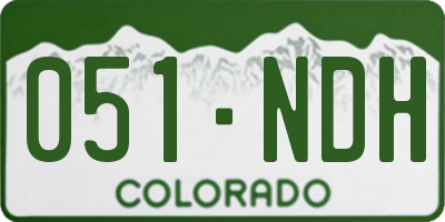 CO license plate 051NDH