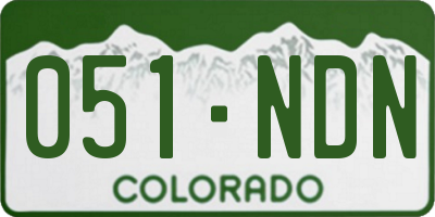 CO license plate 051NDN