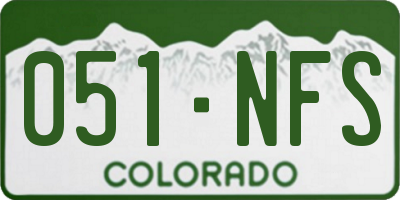 CO license plate 051NFS
