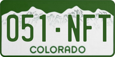 CO license plate 051NFT