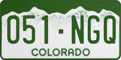 CO license plate 051NGQ