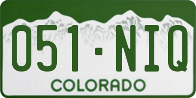 CO license plate 051NIQ