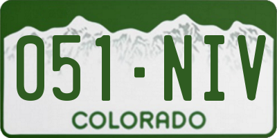 CO license plate 051NIV