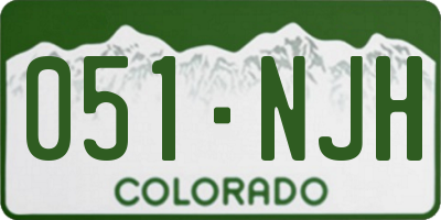 CO license plate 051NJH