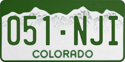 CO license plate 051NJI