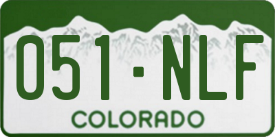 CO license plate 051NLF