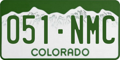 CO license plate 051NMC