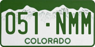 CO license plate 051NMM