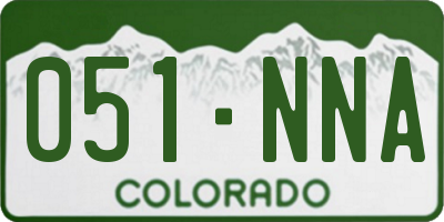 CO license plate 051NNA