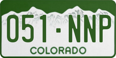 CO license plate 051NNP