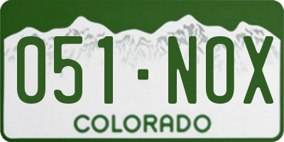 CO license plate 051NOX