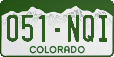 CO license plate 051NQI