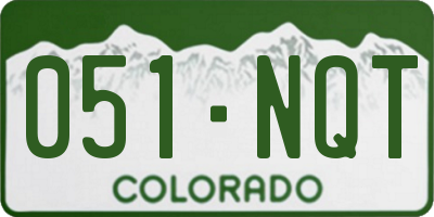 CO license plate 051NQT
