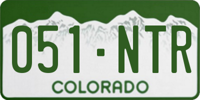 CO license plate 051NTR