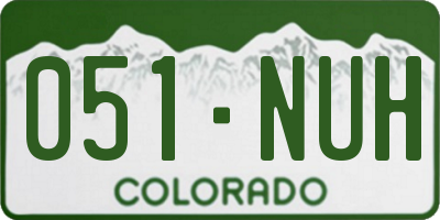 CO license plate 051NUH