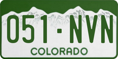 CO license plate 051NVN