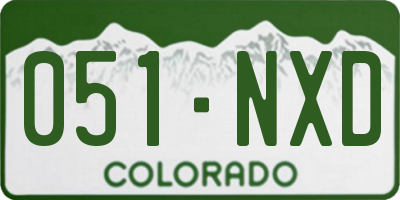 CO license plate 051NXD