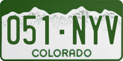 CO license plate 051NYV