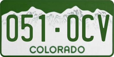 CO license plate 051OCV