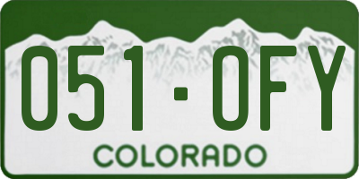CO license plate 051OFY