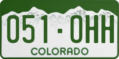 CO license plate 051OHH