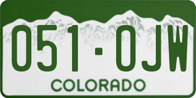 CO license plate 051OJW