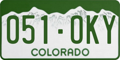 CO license plate 051OKY