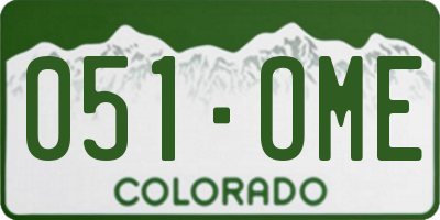 CO license plate 051OME