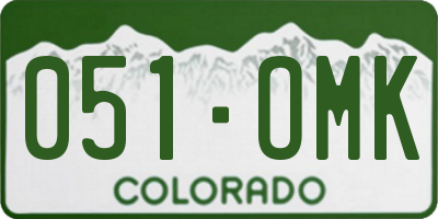 CO license plate 051OMK