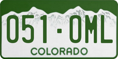 CO license plate 051OML