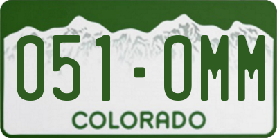 CO license plate 051OMM