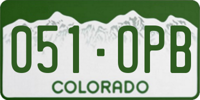CO license plate 051OPB