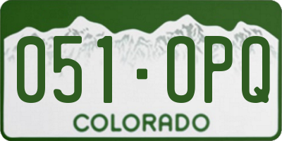 CO license plate 051OPQ