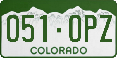 CO license plate 051OPZ