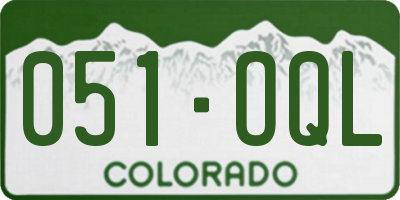 CO license plate 051OQL