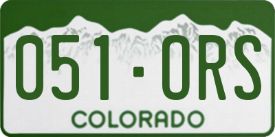 CO license plate 051ORS