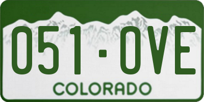 CO license plate 051OVE