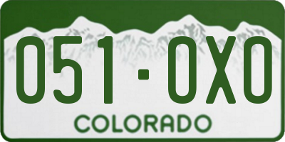 CO license plate 051OXO