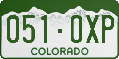 CO license plate 051OXP