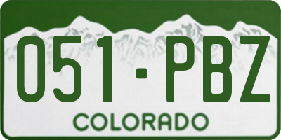CO license plate 051PBZ