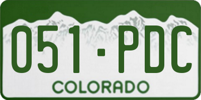 CO license plate 051PDC