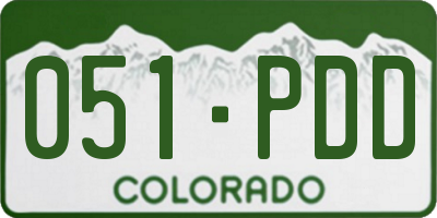 CO license plate 051PDD