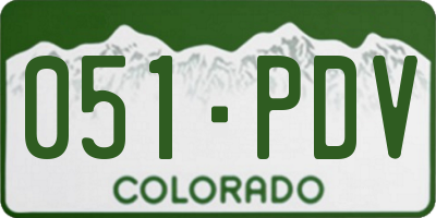 CO license plate 051PDV