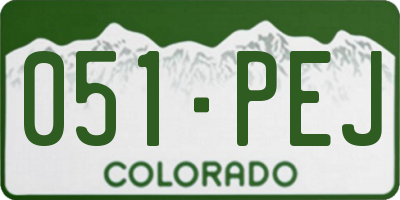 CO license plate 051PEJ