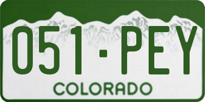 CO license plate 051PEY