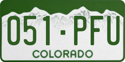 CO license plate 051PFU