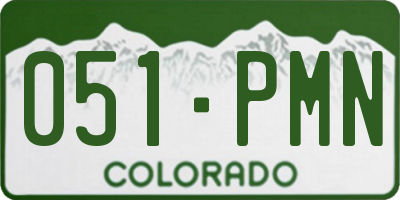 CO license plate 051PMN