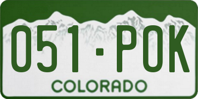CO license plate 051POK